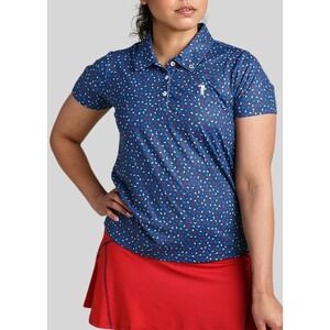 William Murray Pin High Golf Polo Shirt Womens Small Navy Classic Preppy
